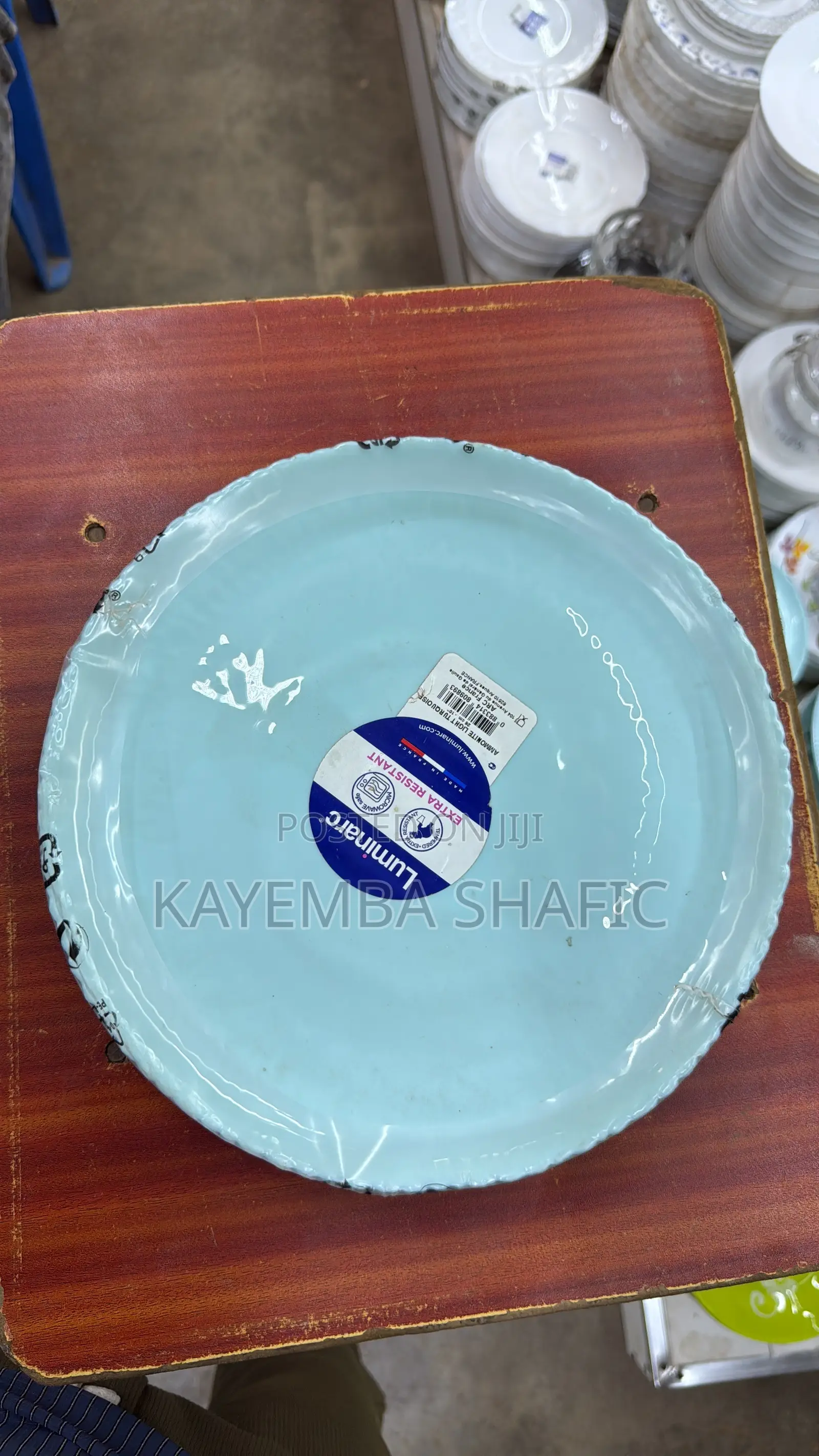12pcs Luminarc Light Ammonite Turquoise Extra Resistant Dinner Plates