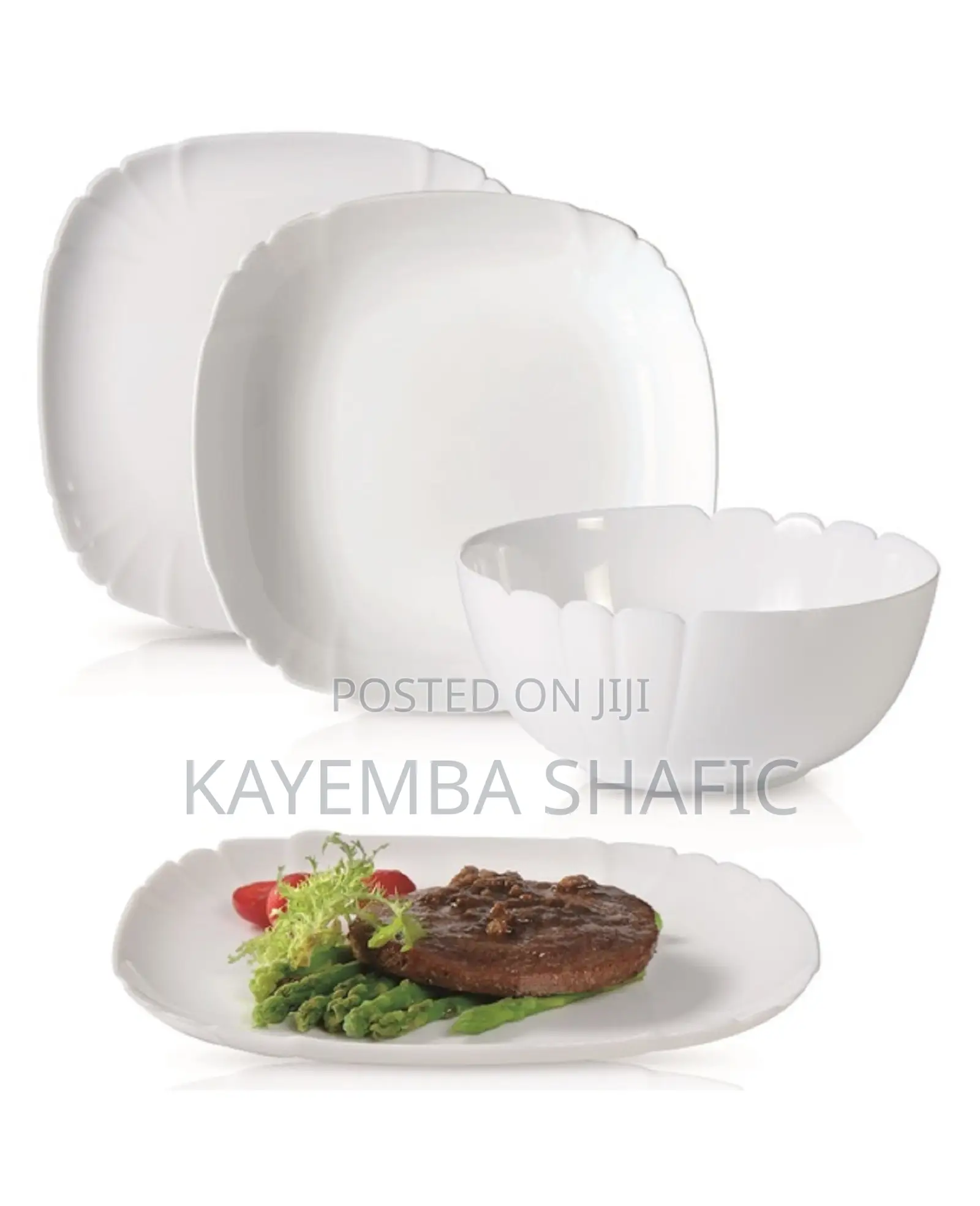 Genuine Luminarc Lotusia White Dinner Plates – 1 Dozen (12 Pcs)