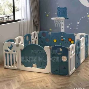 Foldable Kids Play Pen With Basketball Hoop