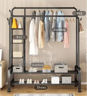 Metal Coat Rack Wheeled Clothes Rack