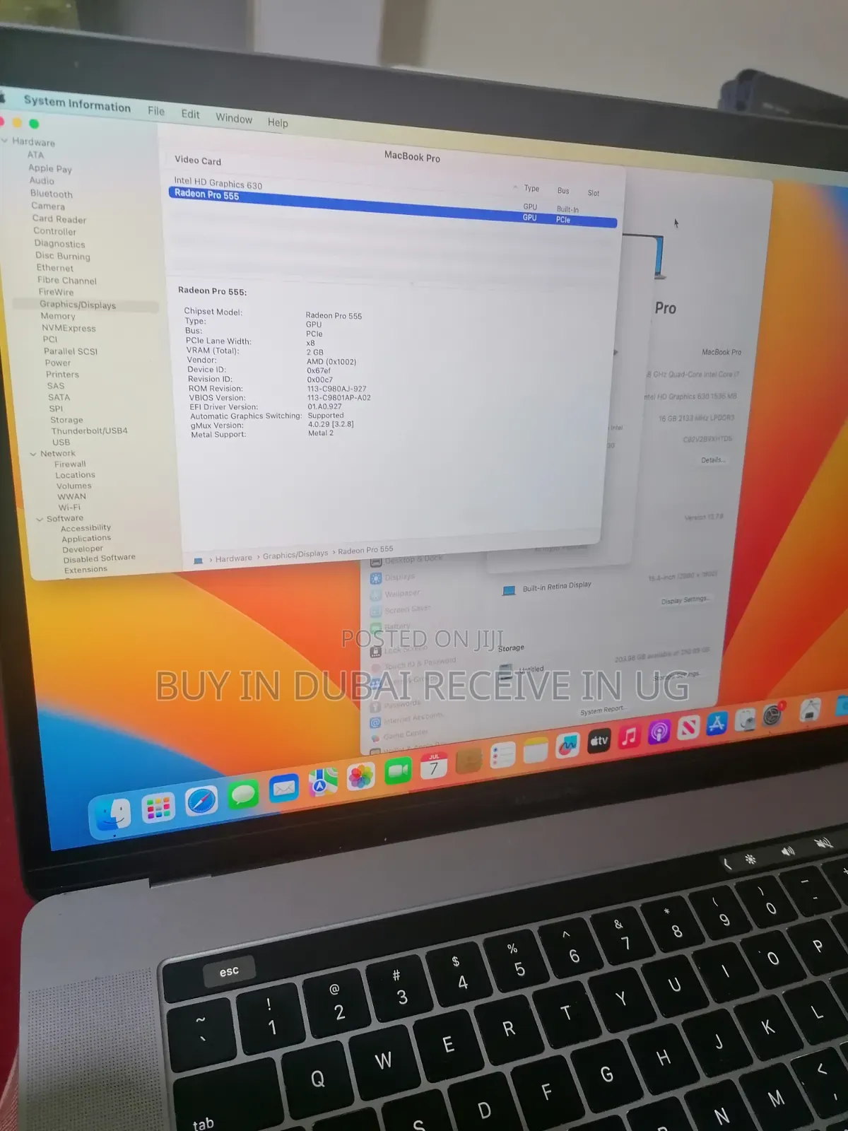 Laptop Apple MacBook Pro 2017 16GB Intel Core i7 SSD 256GB