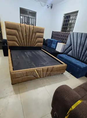 Light Brown 5 by 6 Bed in Fabric