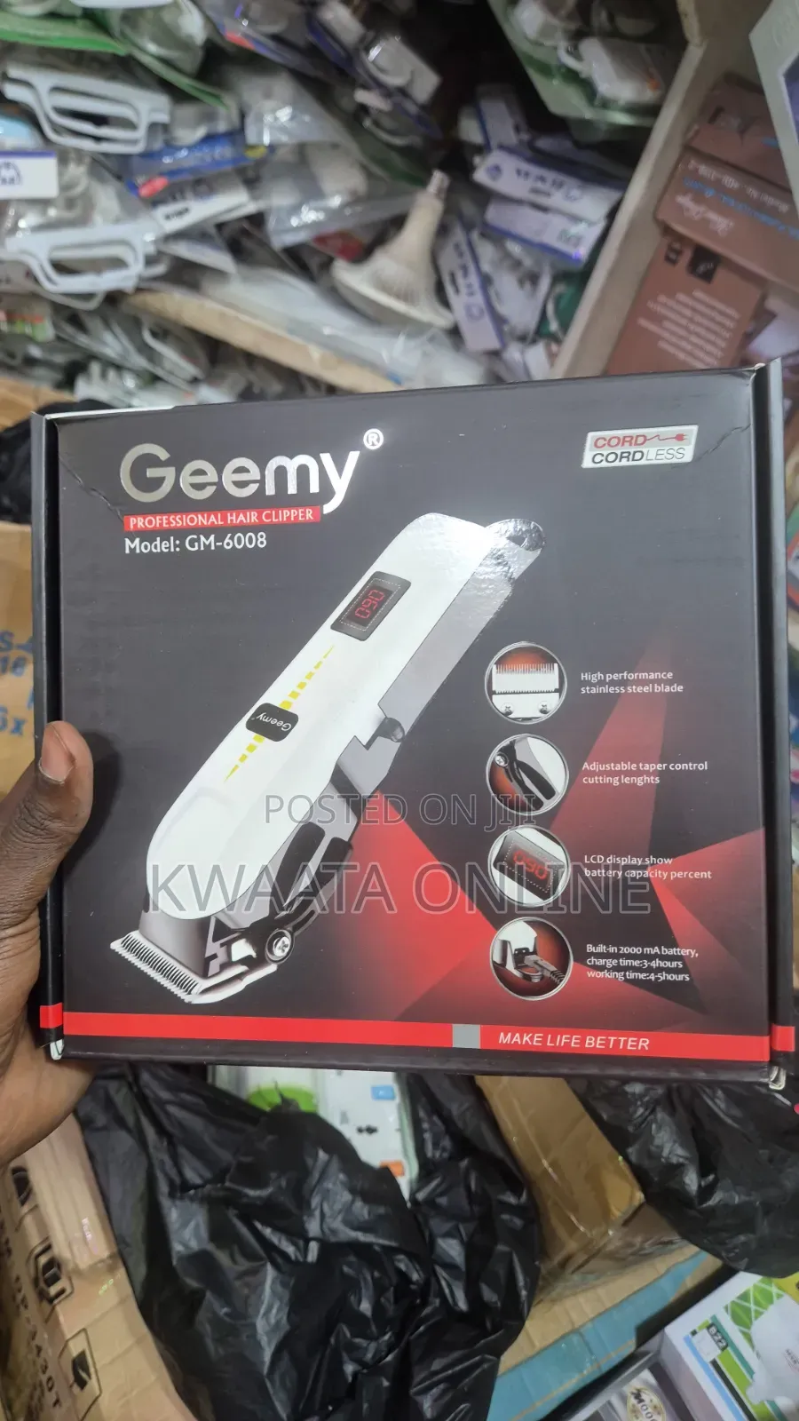 Geemy Rechargeable Cordless Clipper Shaver Machine Multi Cut