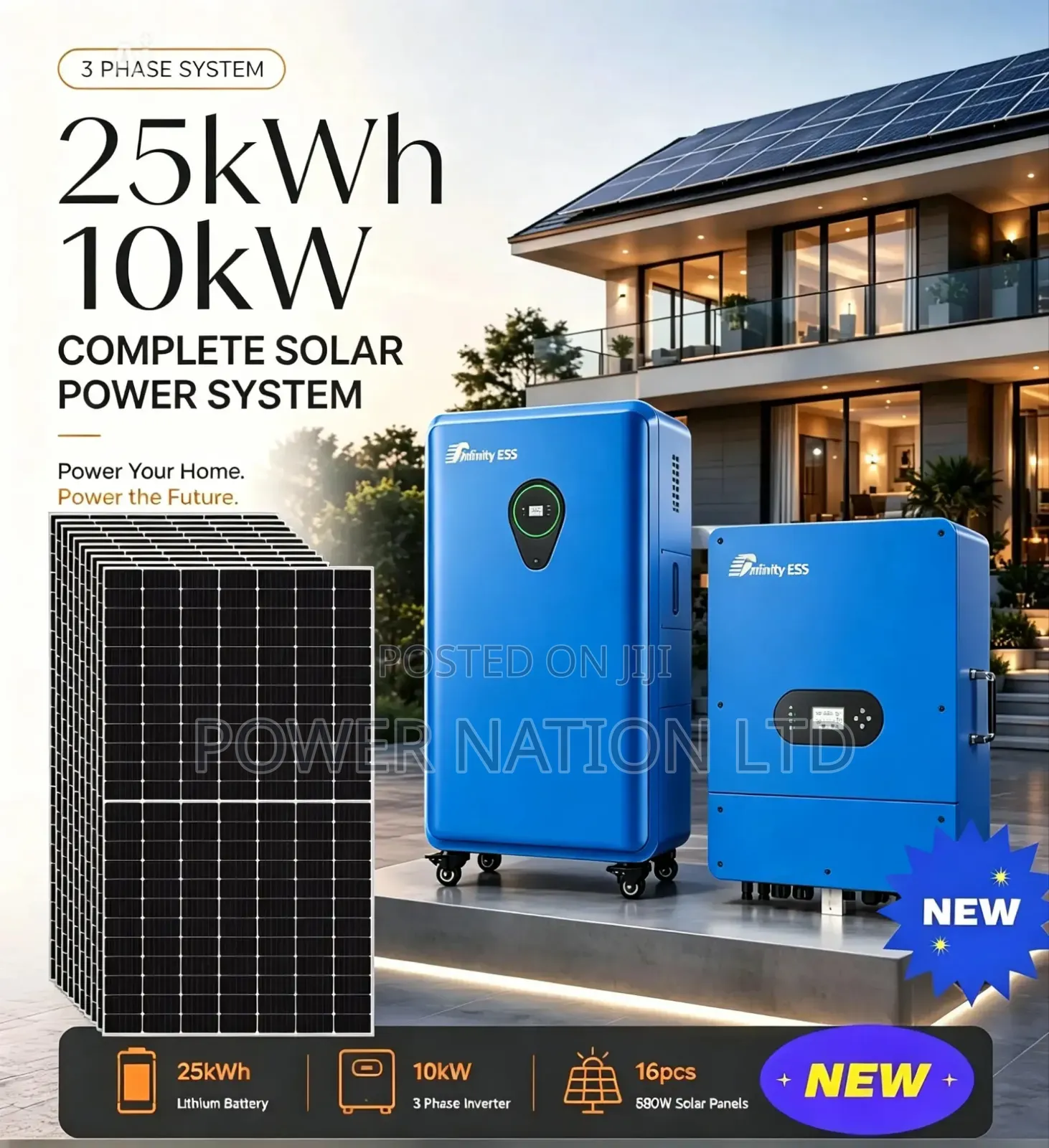 25kwh 48v 3phase Lantinent Hybrid Solar System Full Kit
