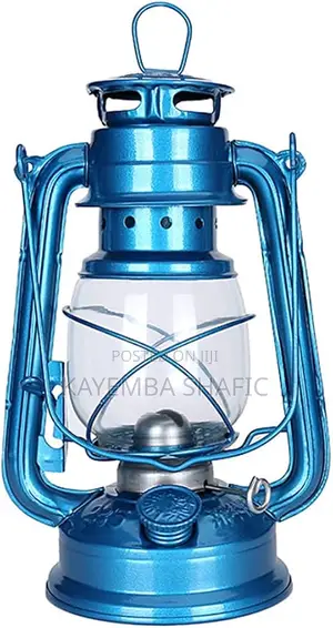 Vintage Blue Paraffin Kerosene Wick Hurricane Lantern