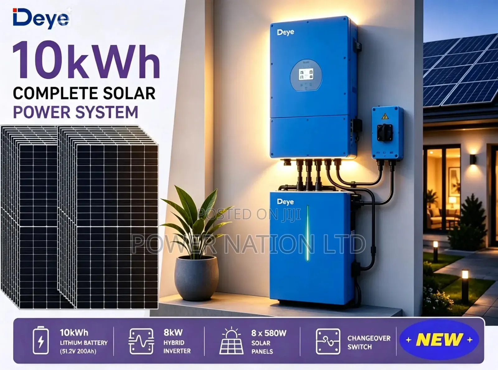 10kwh 48v Deye Taboo Lithium Solar System Full Kit