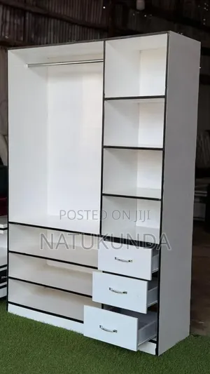 Simple Open Closet With Drawers