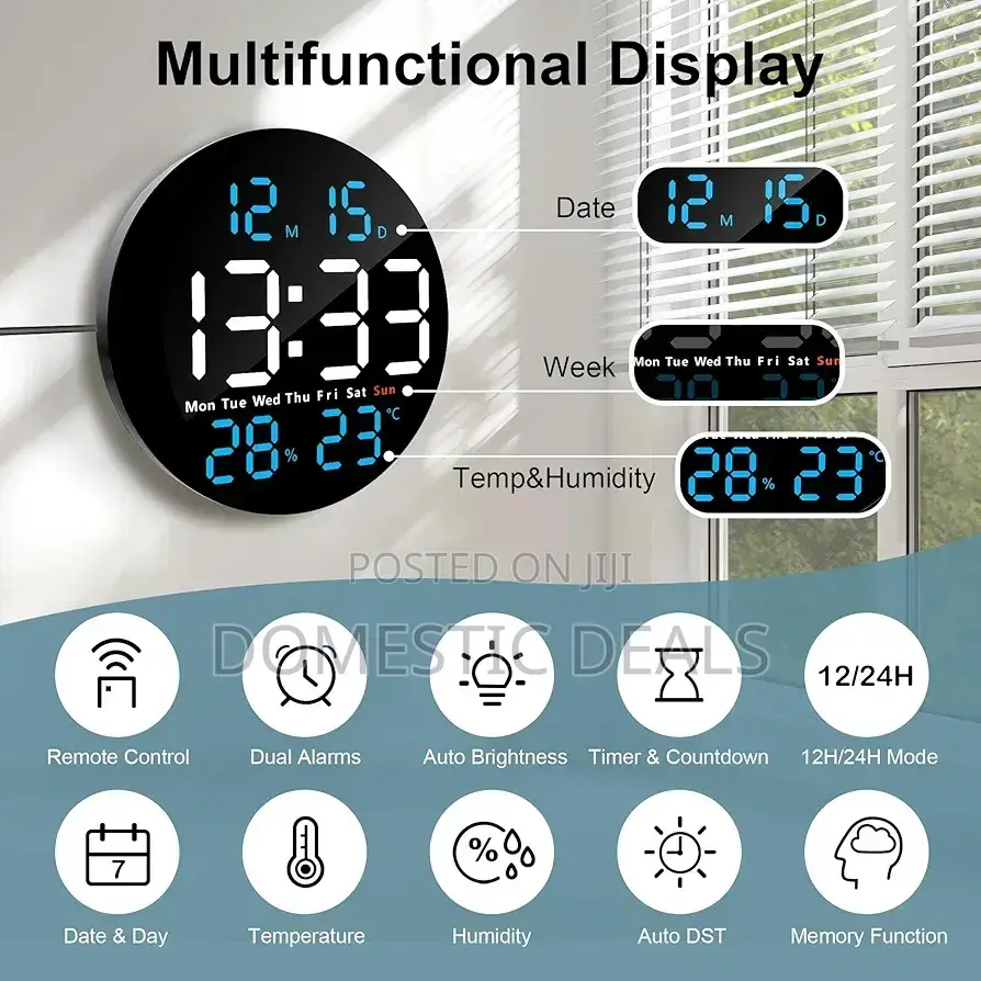 Digital Led Round Wall Clock