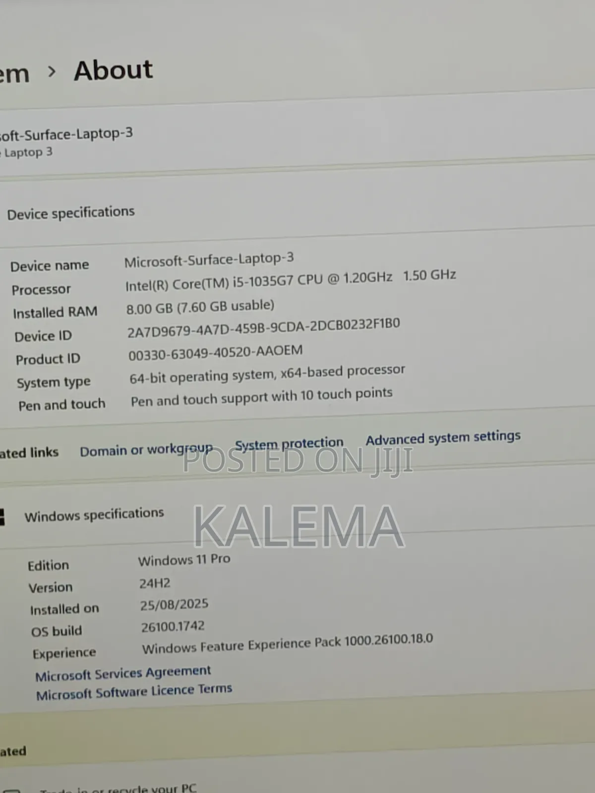 Laptop Microsoft Surface Laptop 3 8GB Intel Core i5 SSD 256GB