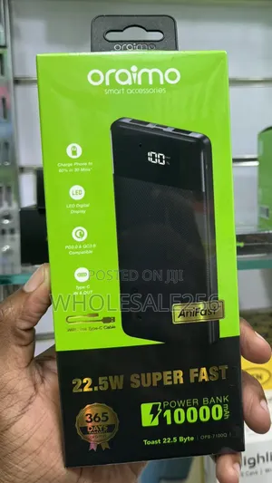 Original Oraimo Toast 22.5 Byte 10000mah Super Fast Charge Power Bank
