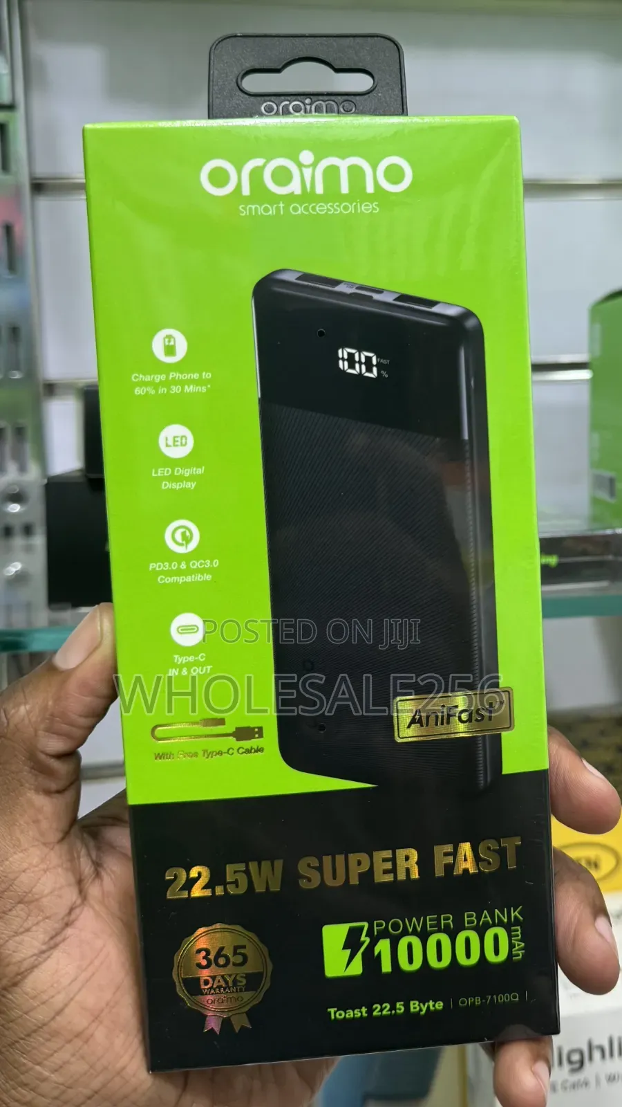 Original Oraimo Toast 22.5 Byte 10000mah Super Fast Charge Power Bank