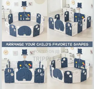Kids Foldable Activity Center Playpen With Basketball Hoop