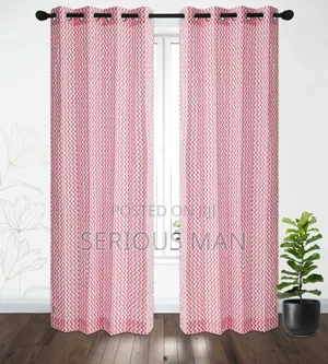 Pink and White Shower Curtain