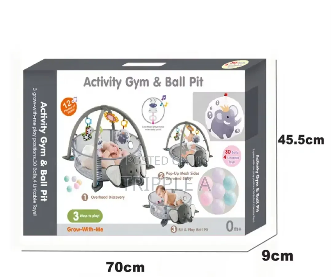 Soft 3 in 1 Plush Elephant Baby Gym