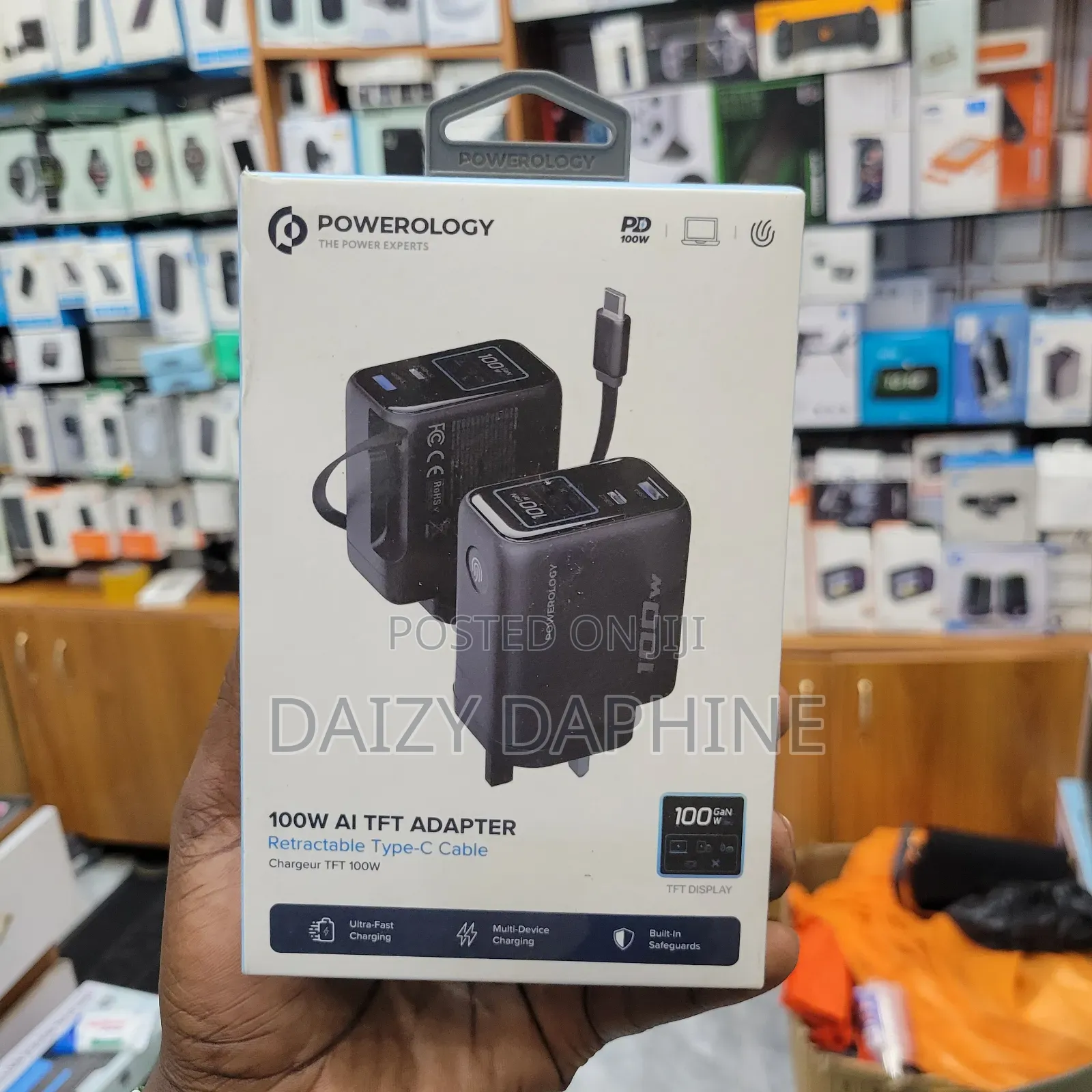 100w Ai TFT Power Adapter With Retractable Usb-C Cable