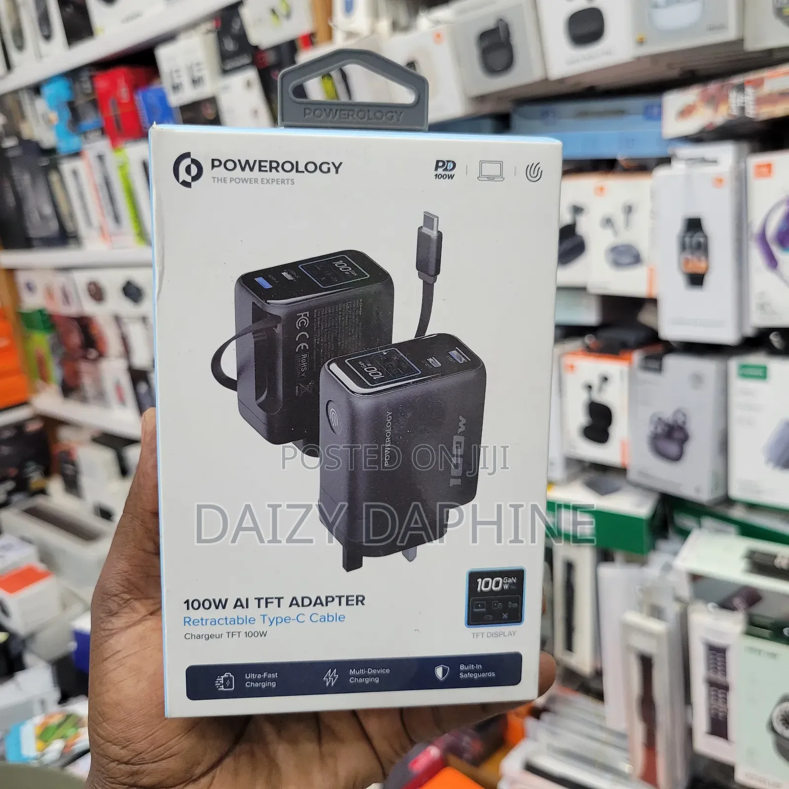 100w Ai TFT Power Adapter With Retractable Usb-C Cable