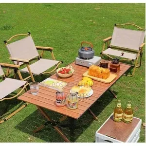 Portable Folding Camping Chair With a Metal Frame.
