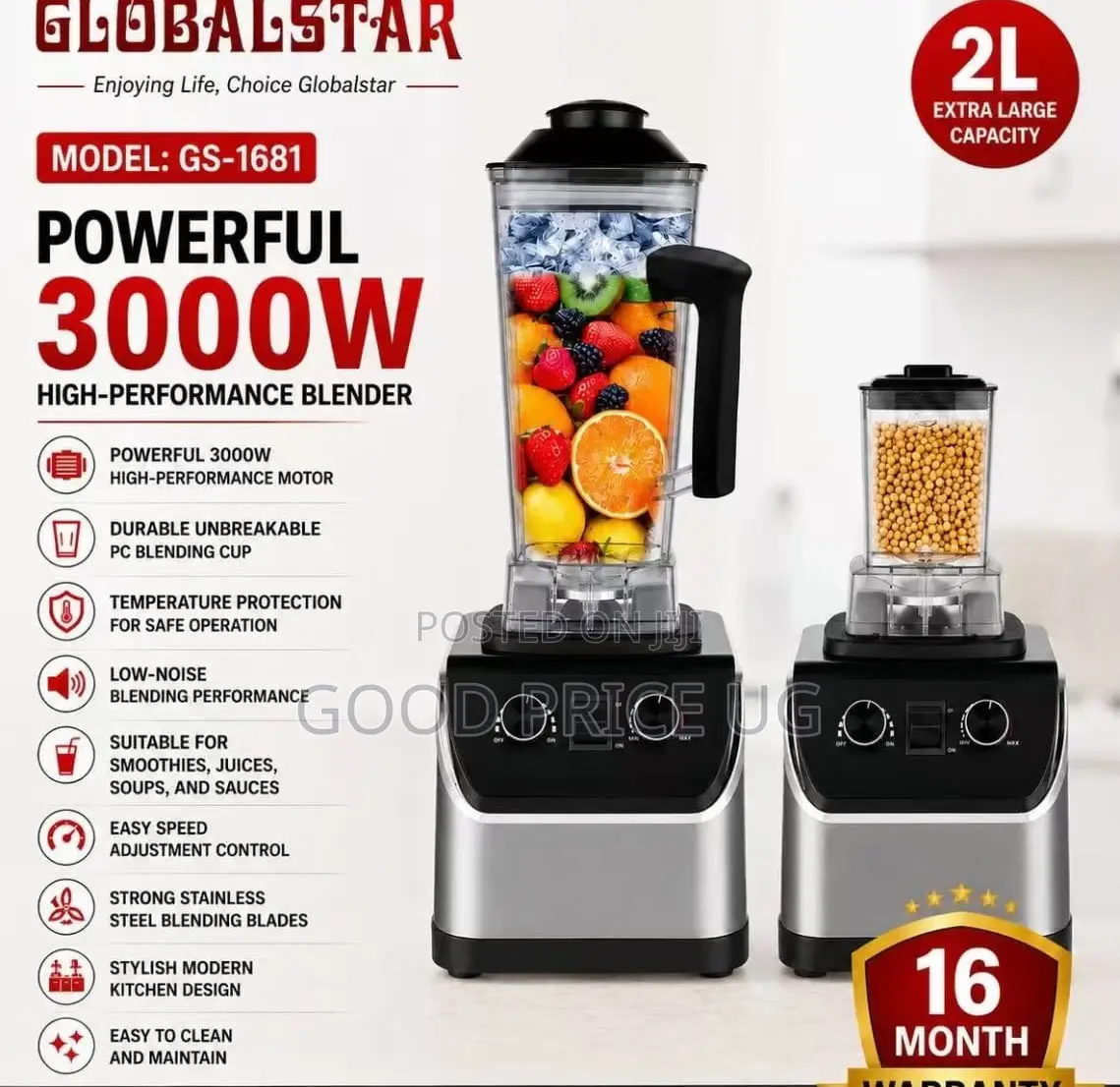 Globalstar Gs-1681 High-Performance Commercial Blender