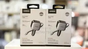 Ugreen 60w Car Charger Retractable 60w Built-in 0.7 M Type C Cable