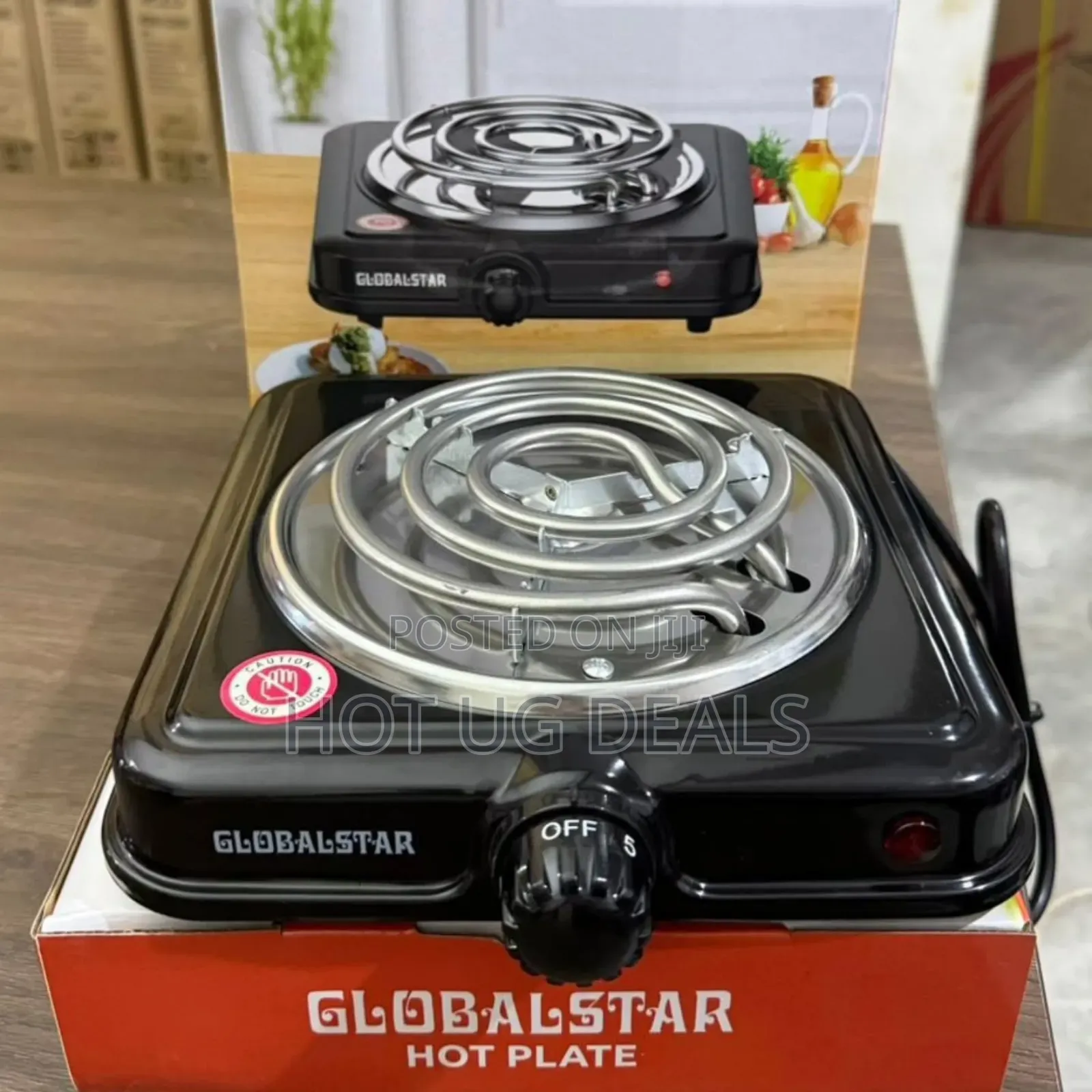 Globalstar Electric Stove Single Burner Coil Hotplate - Black/Silver