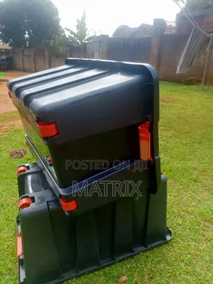 180l Heavyduty Stackable Plastic Tote Storage Box With Wheels