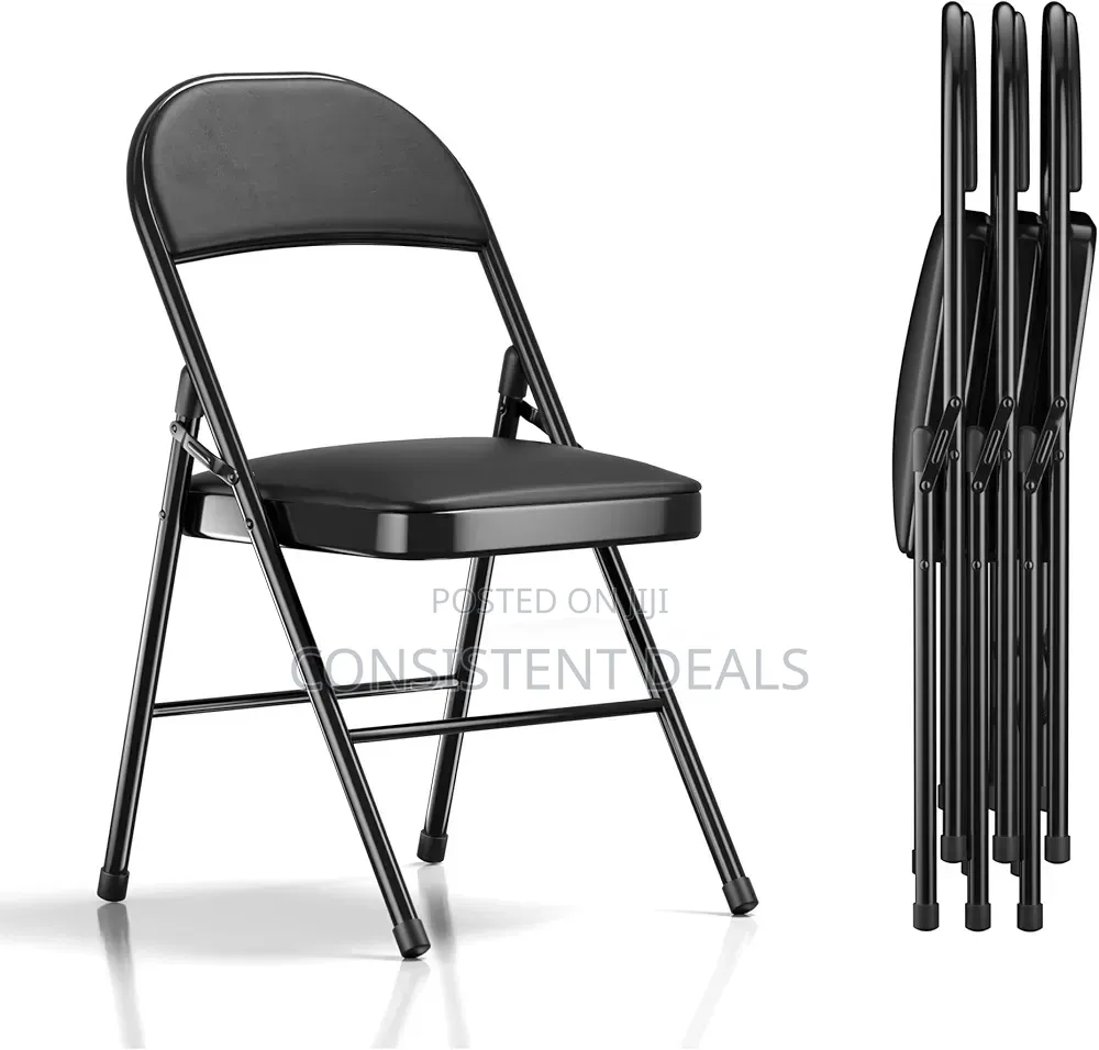 Portable Foldable Chair With Soft Pu Leather Seat
