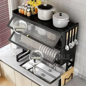 2 Tier Kitchen Utensil Holder, Countertop Dish Storage