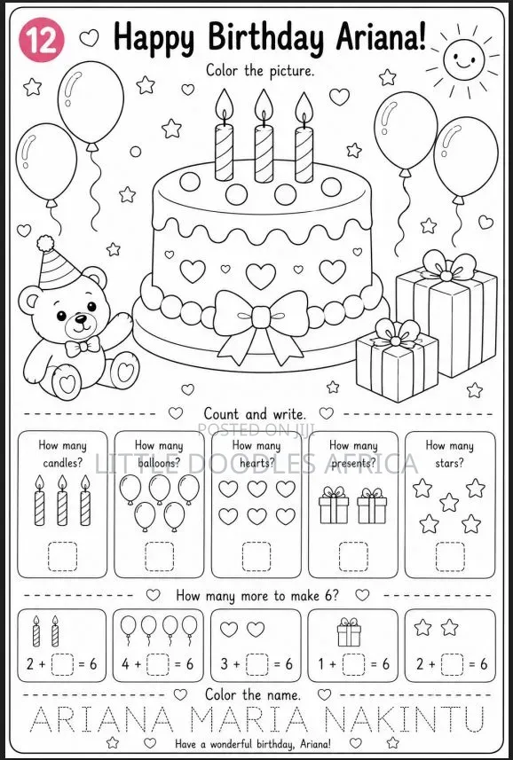 Birthday Customised Coloring Book for Kids