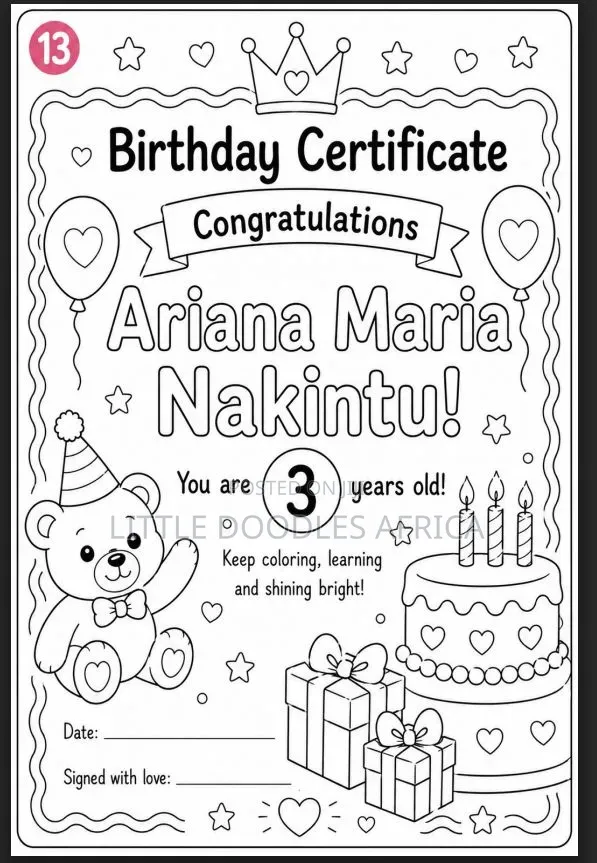 Birthday Customised Coloring Book for Kids