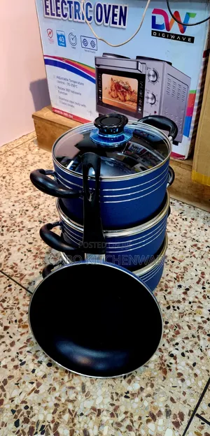 Blue Non-Stick Cookware Set