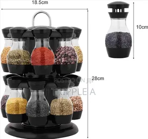 360 Rotating Spice Rack Stand Black
