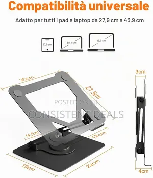 Laptop Stand Ergonomic With 360° Swivel Base