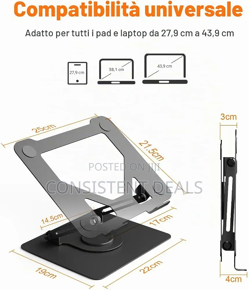 Laptop Stand Ergonomic With 360° Swivel Base