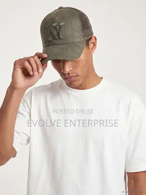 Dark Green Ny Embroidered Men's Cap Hat