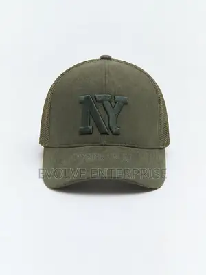 Dark Green Ny Embroidered Men's Cap Hat