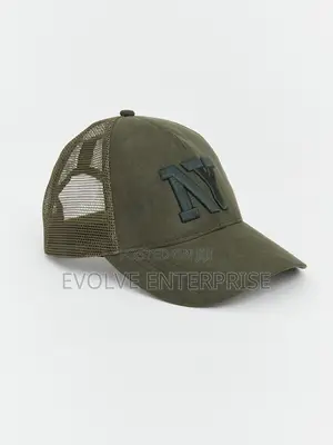 Dark Green Ny Embroidered Men's Cap Hat