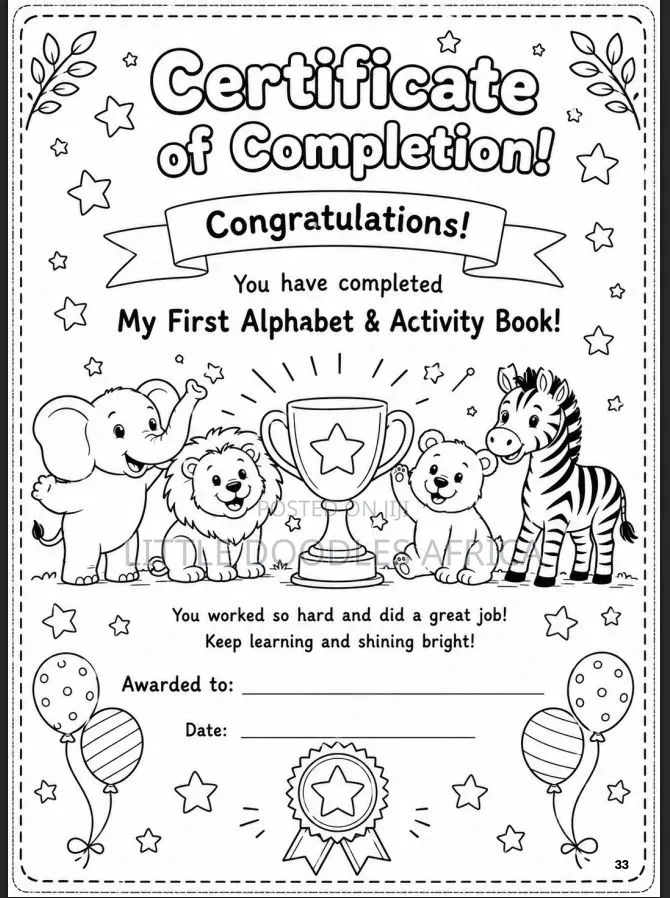 My First African Alphabets Coloring Book (36 Pages)