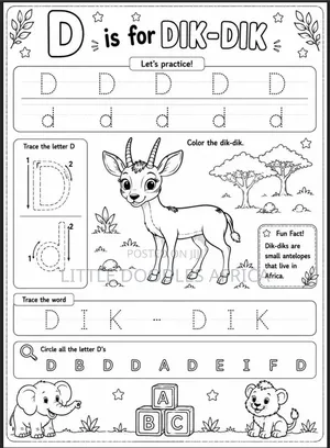 My First African Alphabets Coloring Book (36 Pages)