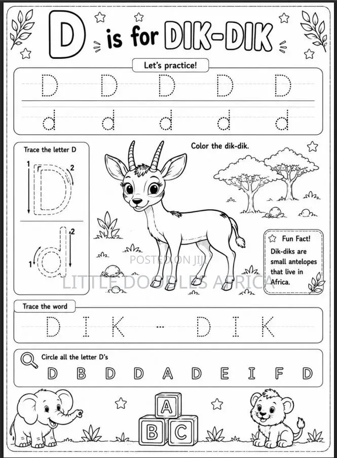My First African Alphabets Coloring Book (36 Pages)