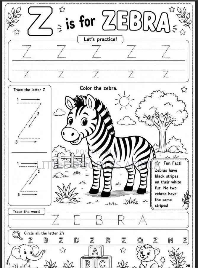 My First African Alphabets Coloring Book (36 Pages)