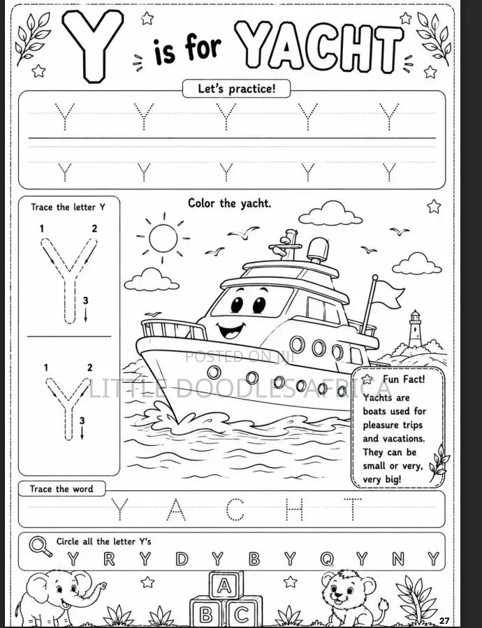 My First African Alphabets Coloring Book (36 Pages)