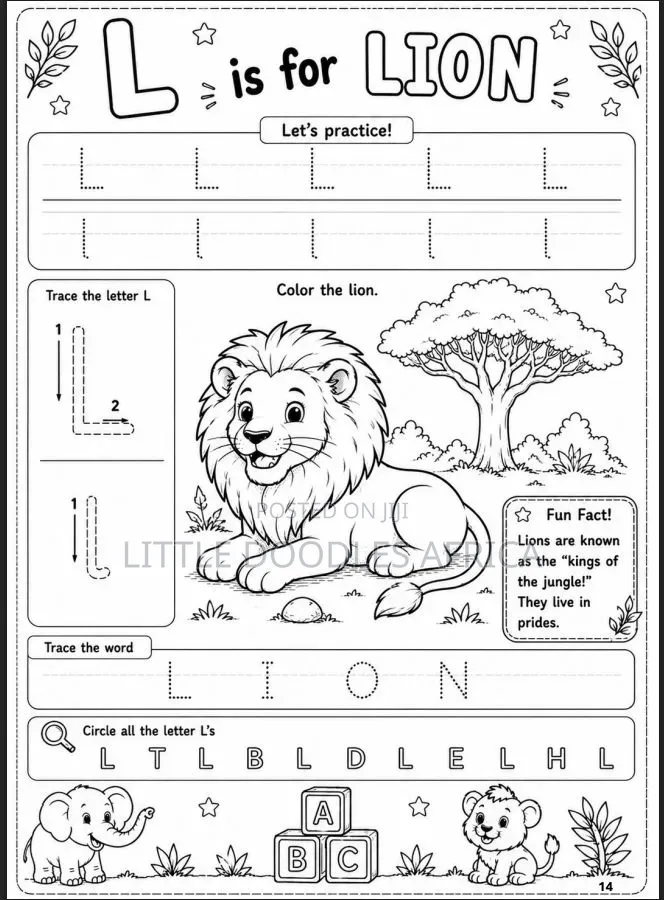 My First African Alphabets Coloring Book (36 Pages)