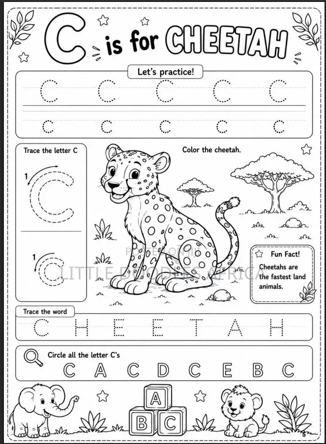My First African Alphabets Coloring Book (36 Pages)