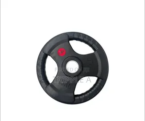 15kg Rubber-Coated Olympic Weight Plate With a Tri-Grip Design