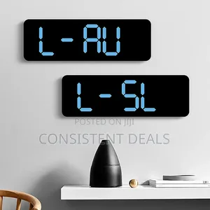 Large Digital Led Wall Clock Temperature Week Date Display