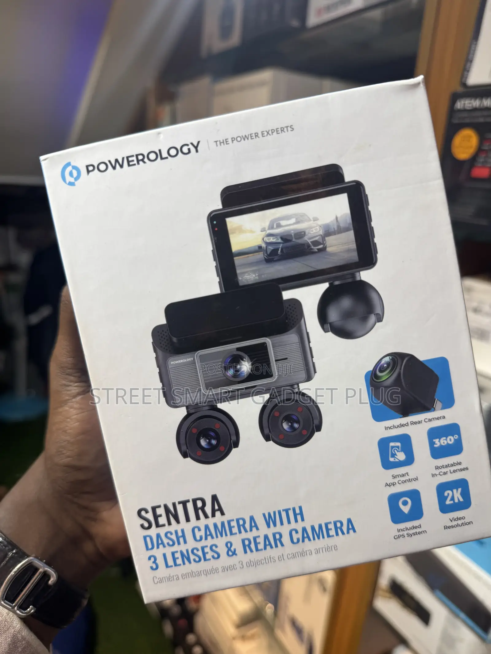 Powerology Sentra Dash Camera With 3lenses Rear Camera