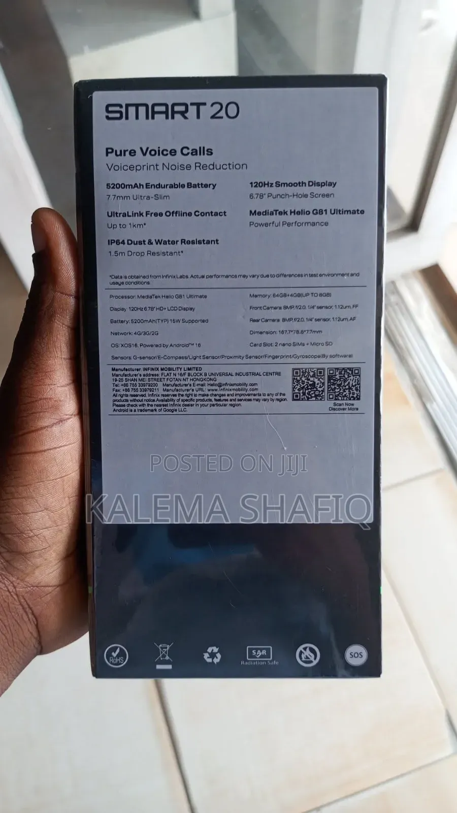 New Infinix Smart 20 64 GB Black