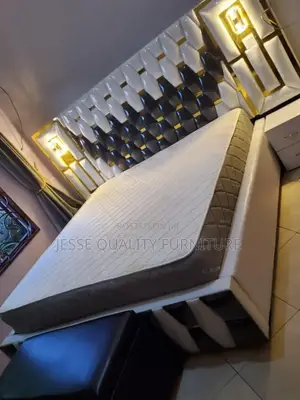 White and Black Puzzled Bed