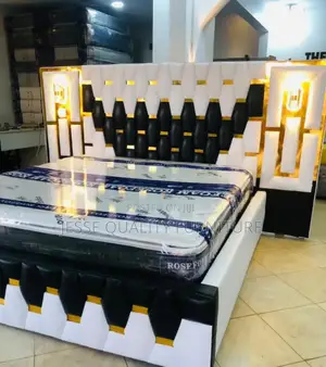 White and Black Puzzled Bed