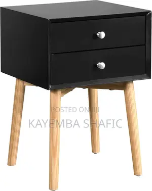 Modern 2-Drawer Bedside Nightstand Table